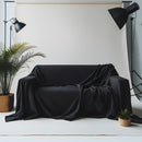 Onyx Black Linen Locker Handmade Linen Couch Cover